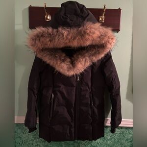 Mackage Kids Black Puffer with Fur Trim